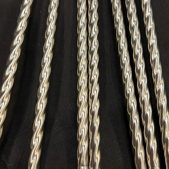 NEW Set of 8 Silver Tone Long Narrow Iced Tea Spoons Twisted Braided Curved 9" - Picture 4 of 6